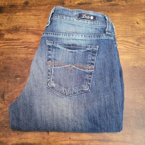 Lucky Brand Jeans Size 8 Logan Classic Rider Crop Pandada Wash Medium Light - Picture 3 of 12